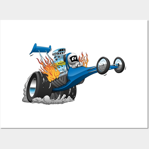 Top Fuel Dragster Cartoon Wall Art by hobrath